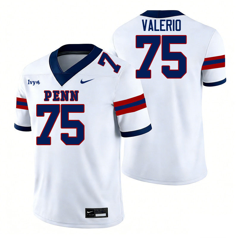 Pennsylvania Quakers #75 Joe Valerio College Football Jerseys,Uniforms Stitched-White